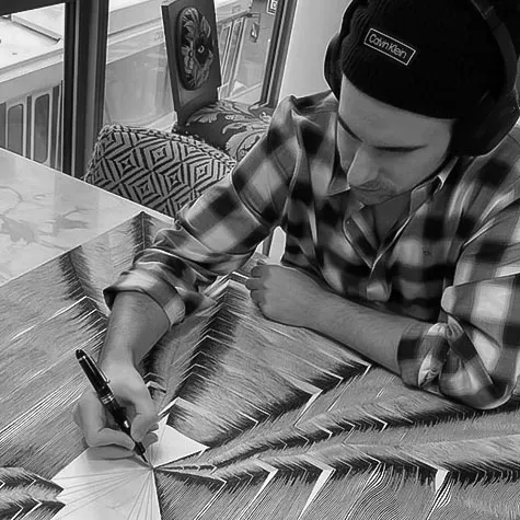 Tim Maxwell creating art